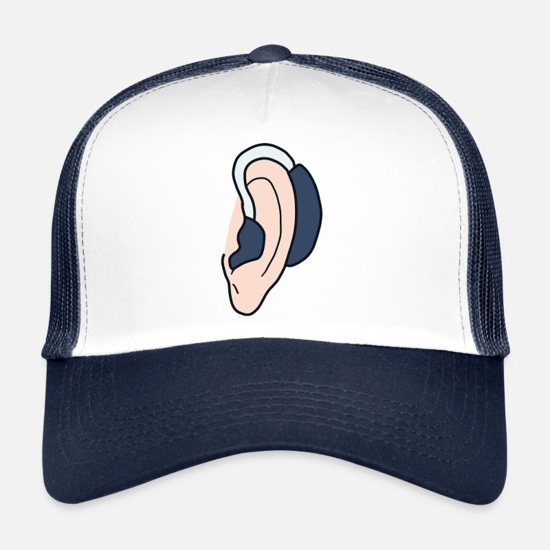 Hörgerät Hörgeschädigte, gehörlose und schwerhörig - Trucker Cap - Weiß/Navy