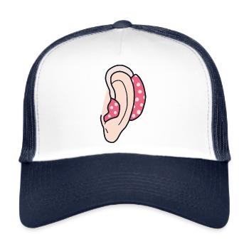 Hearing aid Hearing impaired, deaf and hard of hea - Trucker Cap - white/navy - Front