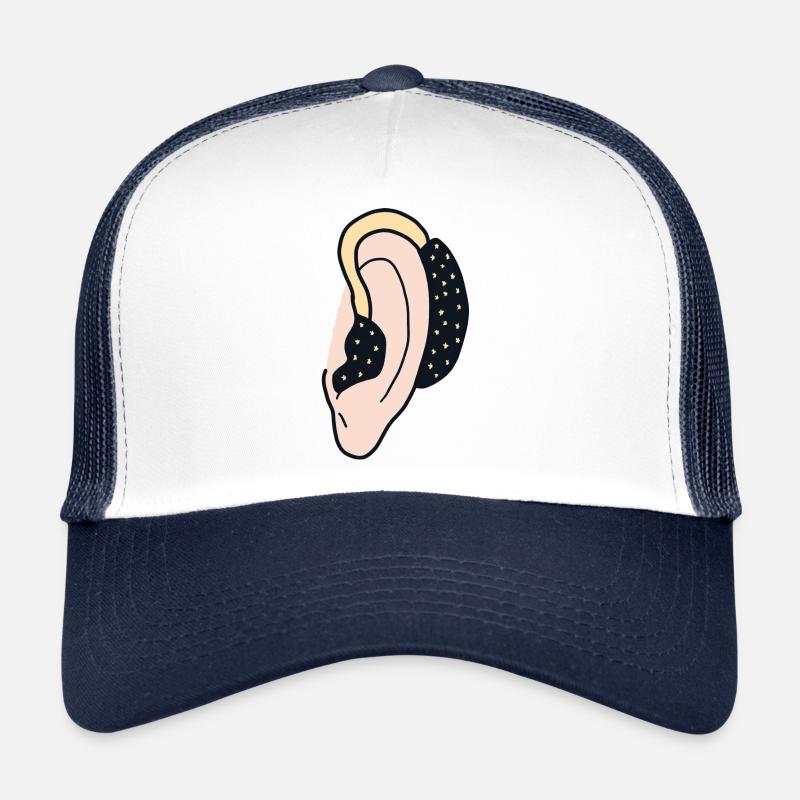 Hörgerät Hörgeschädigte, Gehörlose und Schwerhörige - Trucker Cap - Weiß/Navy
