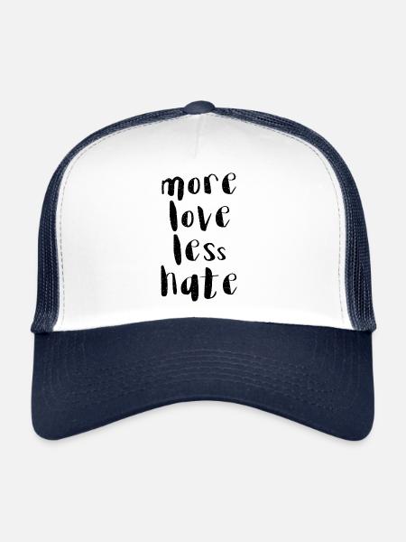 plus d'amour moins de haine aime écrire en anglais - Casquette trucker  - blanc/marine - Devant