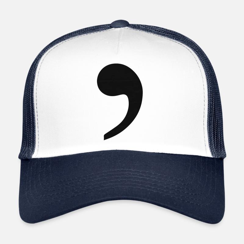 comma black trend gift idea punctuation Trucker Cap