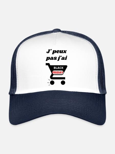 J peux pas black friday - Casquette trucker  - blanc/marine - Devant