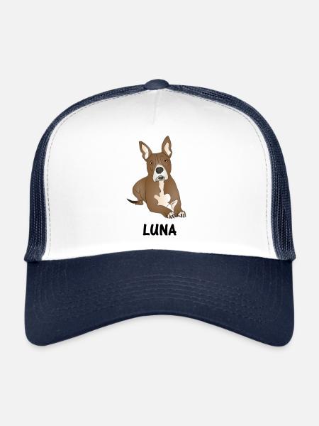 Dog Mom Dog Dad Love-r Funny Dachshund Squad - Casquette trucker  - blanc/marine - Devant