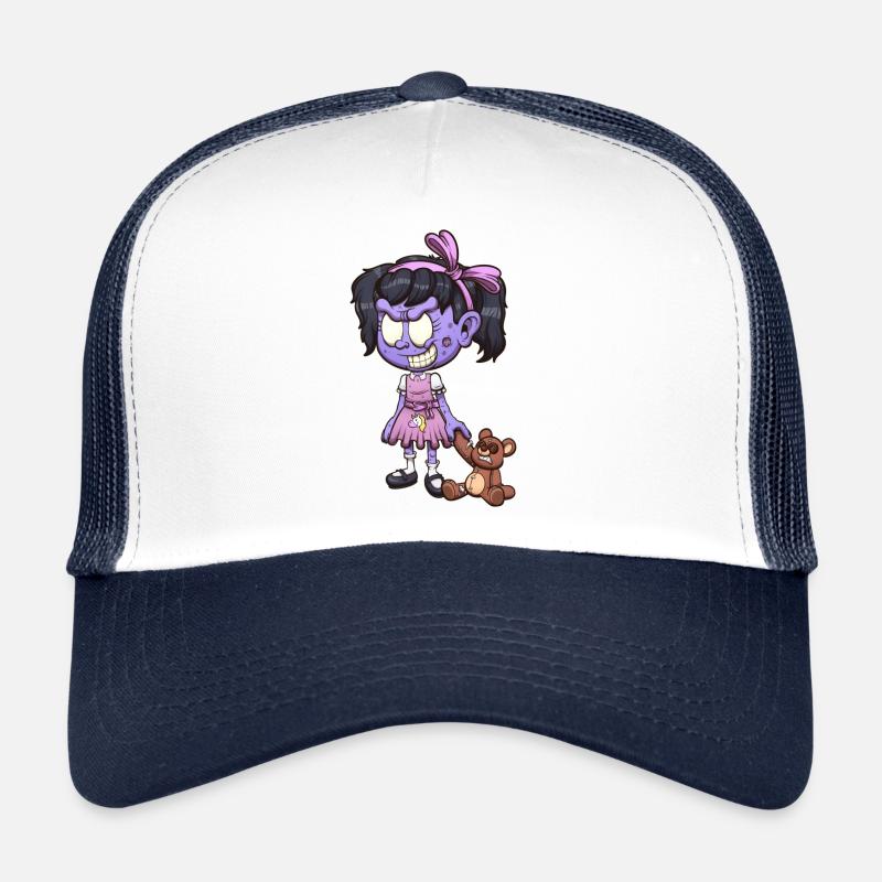 Zombie Girl With Teddy Bear - Trucker Cap - white/navy
