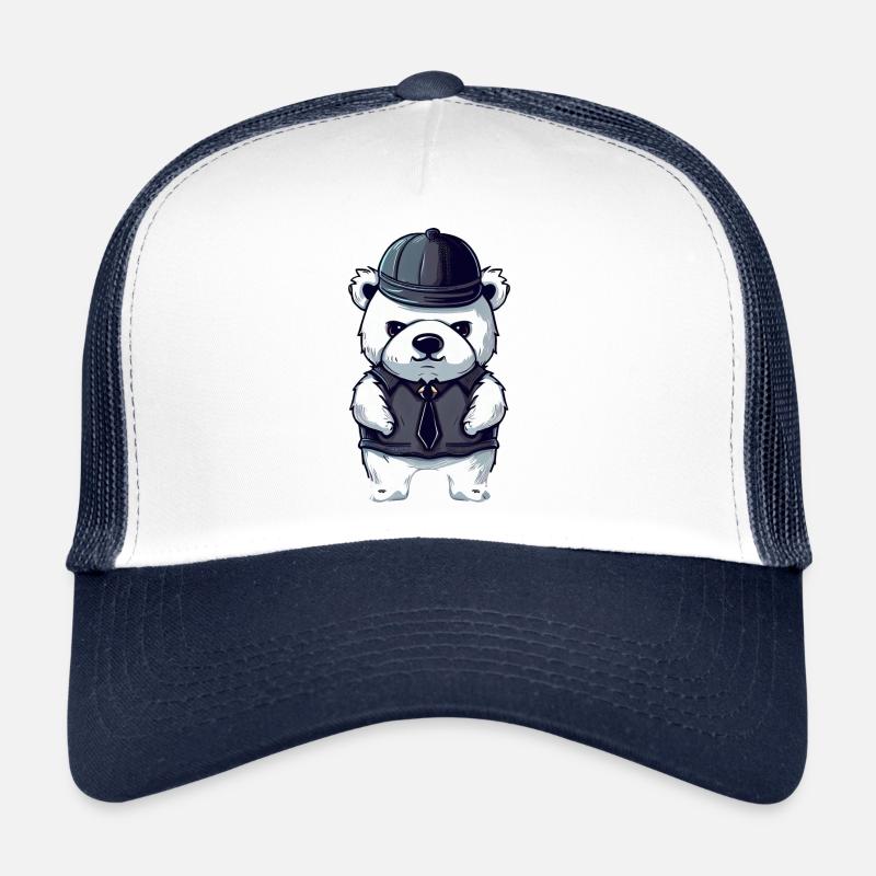 Cool Gangster Polar Bear - Trucker Cap - white/navy