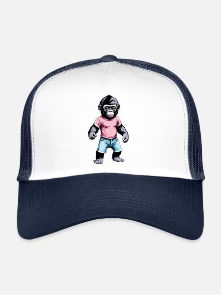 Gorilla Boxer Boxing - Trucker Cap - white/navy - Front