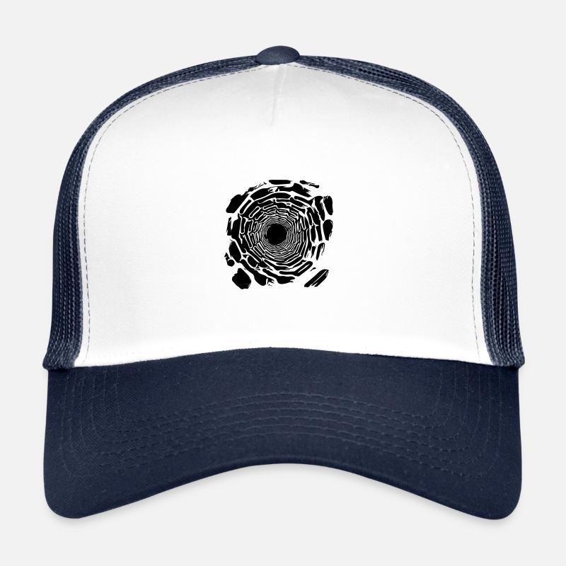 Schwarzes Loch - Trucker Cap - Weiß/Navy