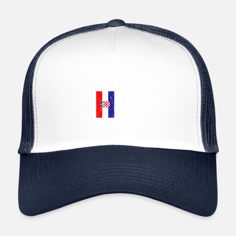 Kroatien - Trucker Cap - Weiß/Navy