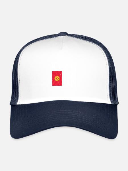 Kirghizistan - Casquette trucker  - blanc/marine - Devant