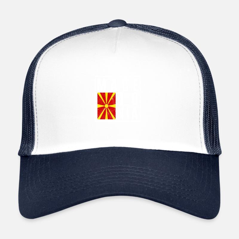 Mazedonien - Trucker Cap - Weiß/Navy