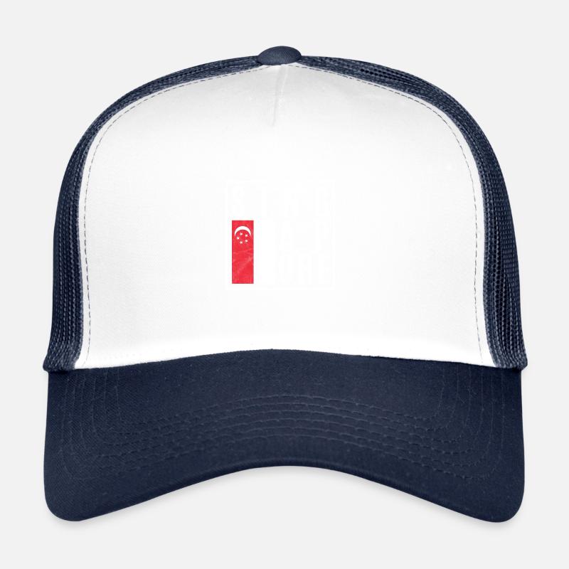Singapour - Casquette trucker - blanc/marine