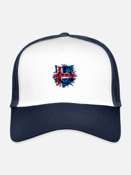 Islande - Casquette trucker  - blanc/marine - Devant