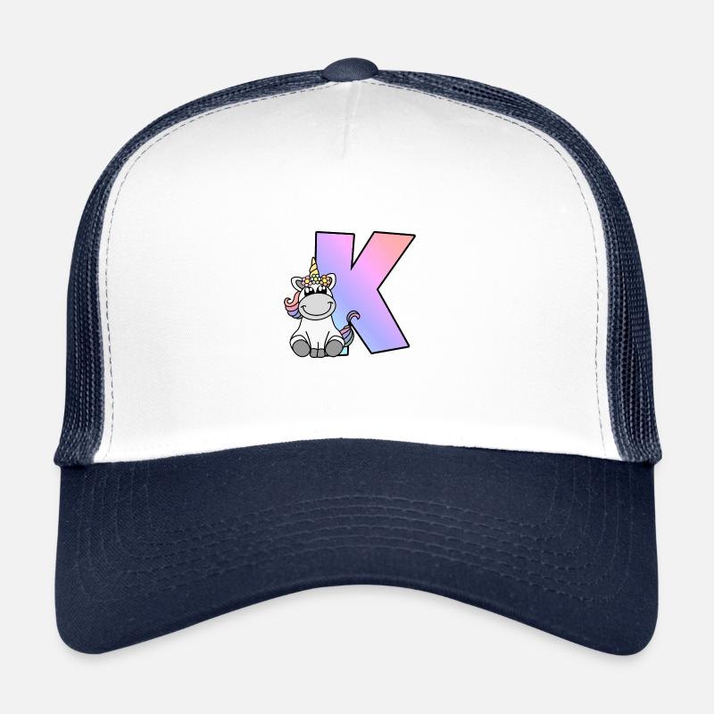Licorne Lettre K Casquette trucker 