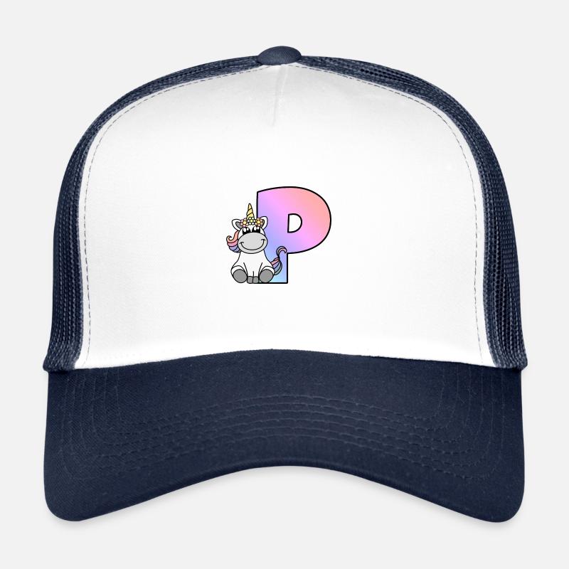Licorne Lettre P Casquette trucker 