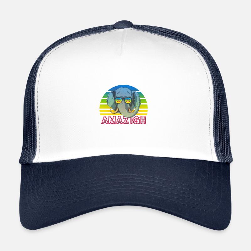 Amazigh - Casquette trucker  - blanc/marine