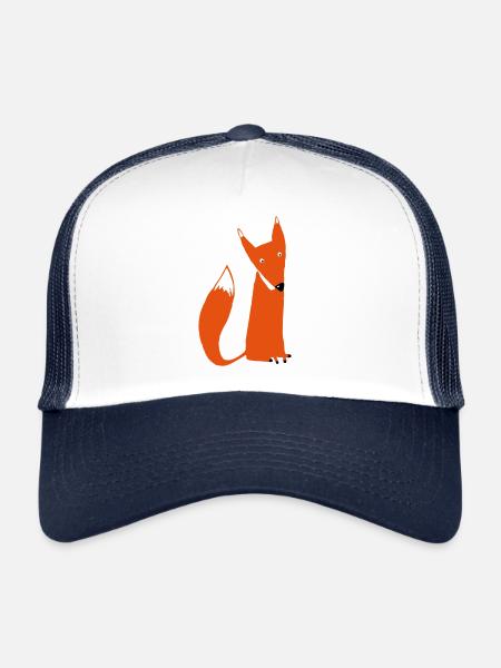 renardroux7mam - Casquette trucker  - blanc/marine - Devant