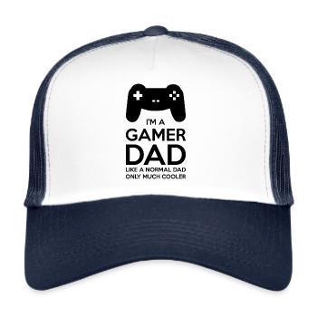 GAMER PAPA - Casquette trucker  - blanc/marine - Devant