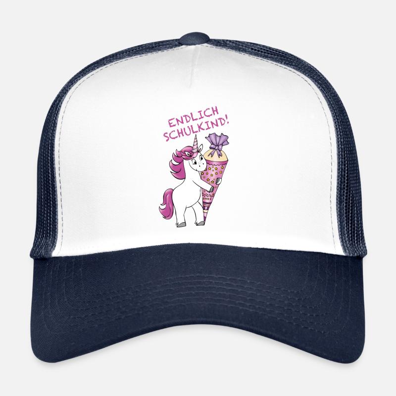 Inscription à l’école Licorne avec cône de sucre Retour à l’école Casquette trucker 
