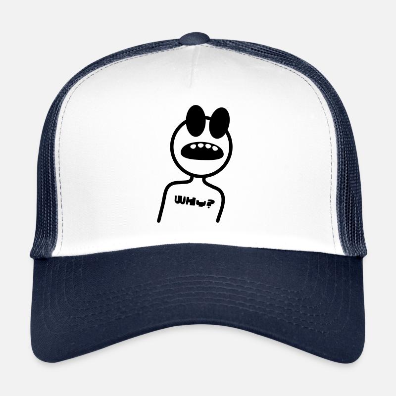 WHY - stick figure Trucker Cap
