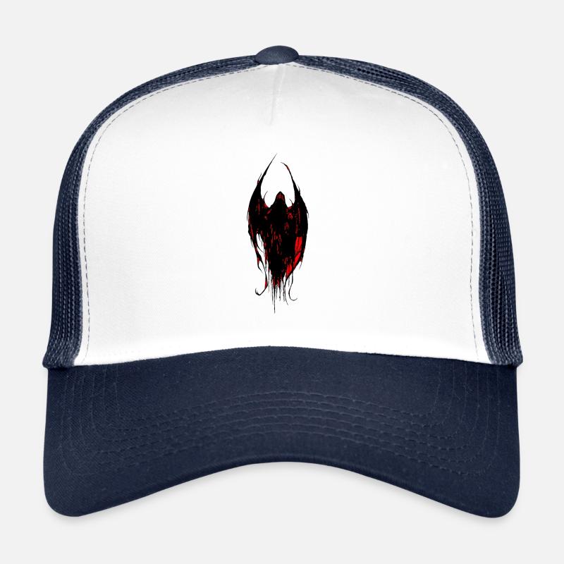 Satan Teufel Luzifer Dämon Tod devil Demon death - Trucker Cap - Weiß/Navy