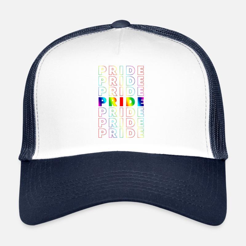 Gradient de fierté - Casquette trucker  - blanc/marine