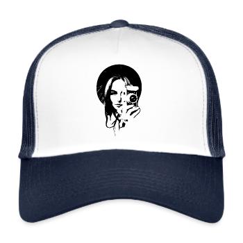 Photo photographer photography design woman love love - Trucker Cap - white/navy - Front