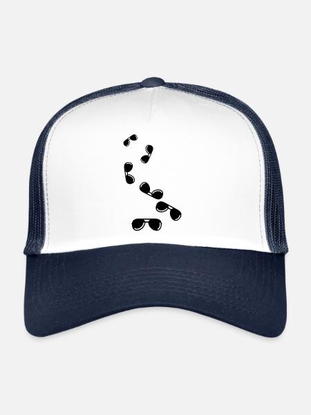 symbole d’icône de lunettes de soleil - Casquette trucker  - blanc/marine - Devant