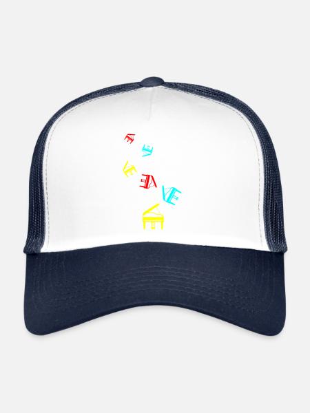Musique pour piano - Casquette trucker  - blanc/marine - Devant