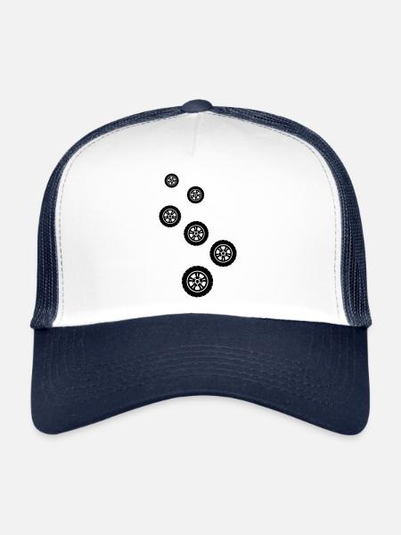 Réglage des pneus - Casquette trucker  - blanc/marine - Devant