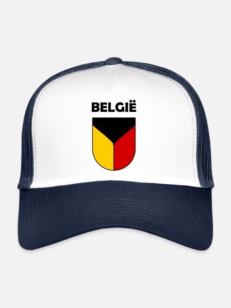 Les Belges - Casquette trucker  - blanc/marine - Devant