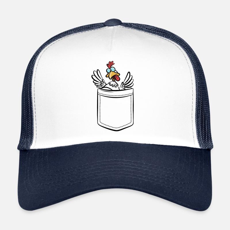 Crazy Chicken in Pocket - Chest Pocket Trucker Cap