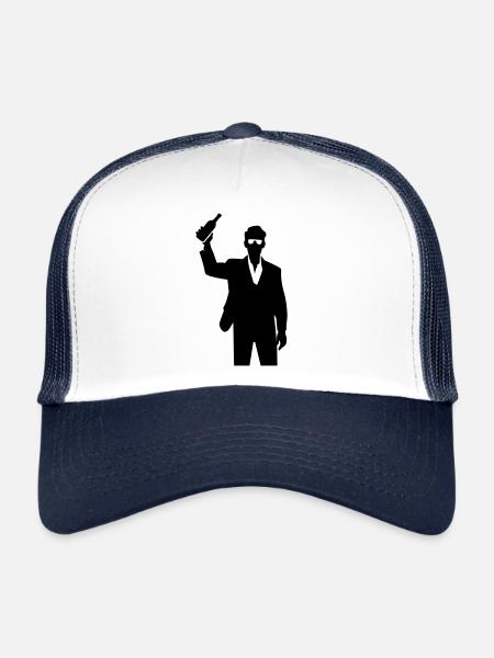 Drunk Party Booze Silhouette - Trucker Cap - white/navy - Front