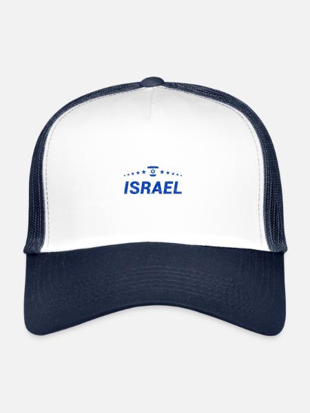 Israël - Casquette trucker  - blanc/marine - Devant
