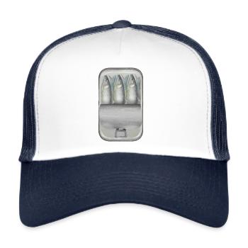 Canned sardines painting - Trucker Cap - white/navy - Front