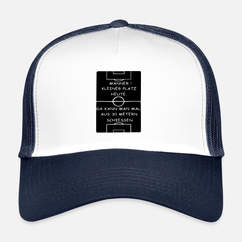 Fußball Trainer Spruch Lustig Geschenk Mannschaft - Trucker Cap - Weiß/Navy