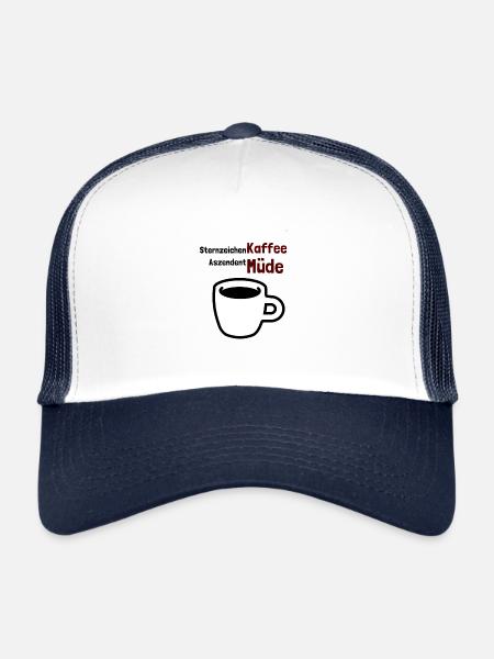Coffee Statement Logo - Trucker Cap - white/navy - Front