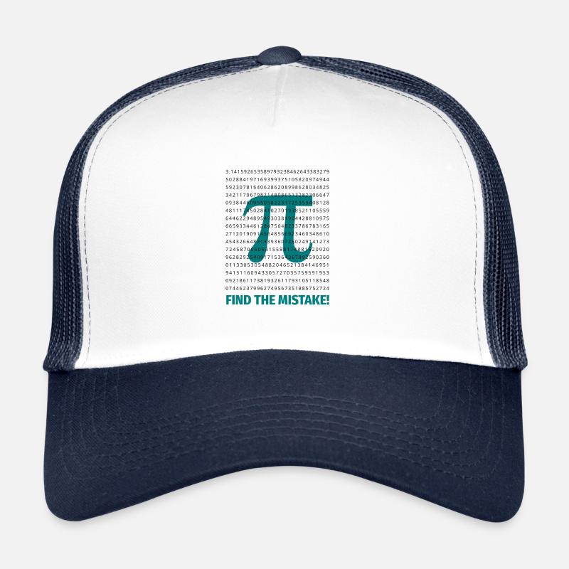 Nombre Pi infini Trouver erreur icône math nerd Casquette trucker 