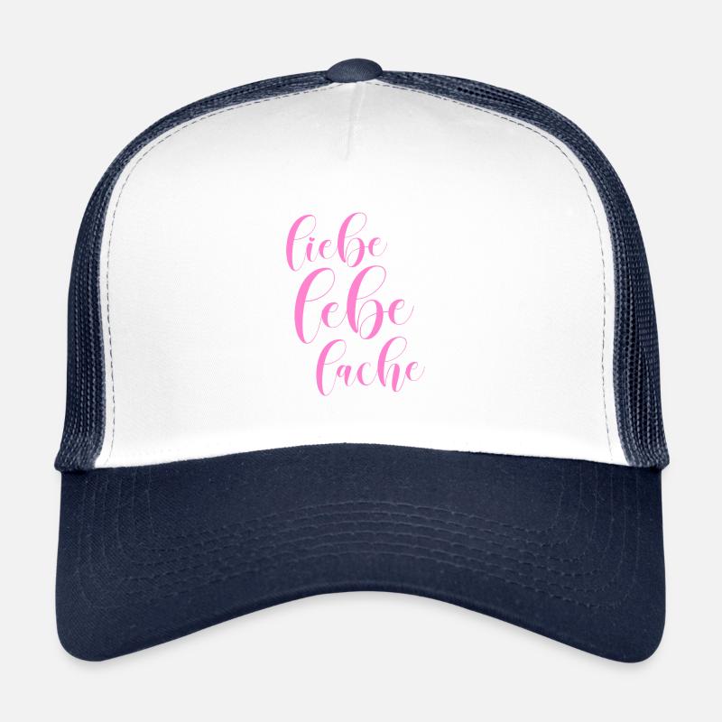 Liebe lebe lache - Trucker Cap - Weiß/Navy