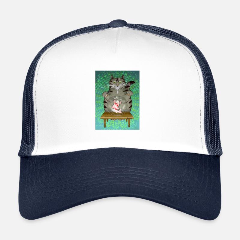 Die Geschichte von der getigerten Katze und den Koi Vintage-Kunst - Trucker Cap - Weiß/Navy