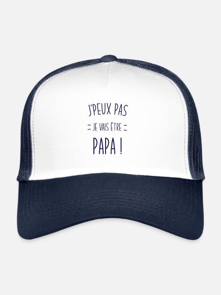 j'peux pas je vais être papa - Casquette trucker  - blanc/marine - Devant