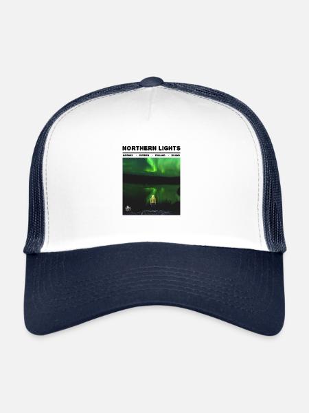 Northern Lights Northern Lights Scandinavia Design - Trucker Cap - white/navy - Front