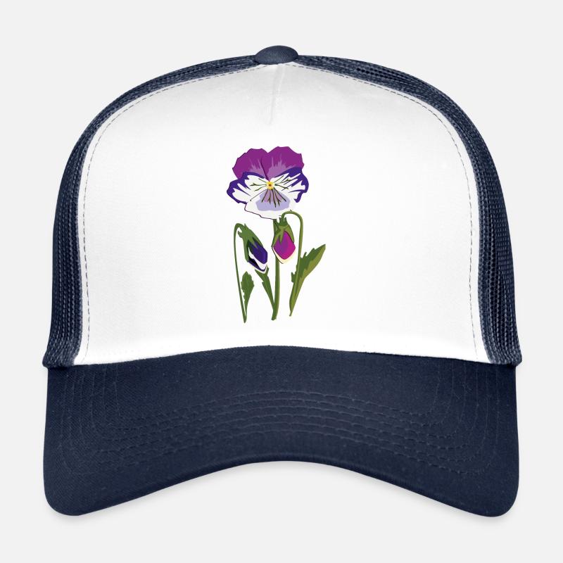 Fleur de violette - Casquette trucker  - blanc/marine