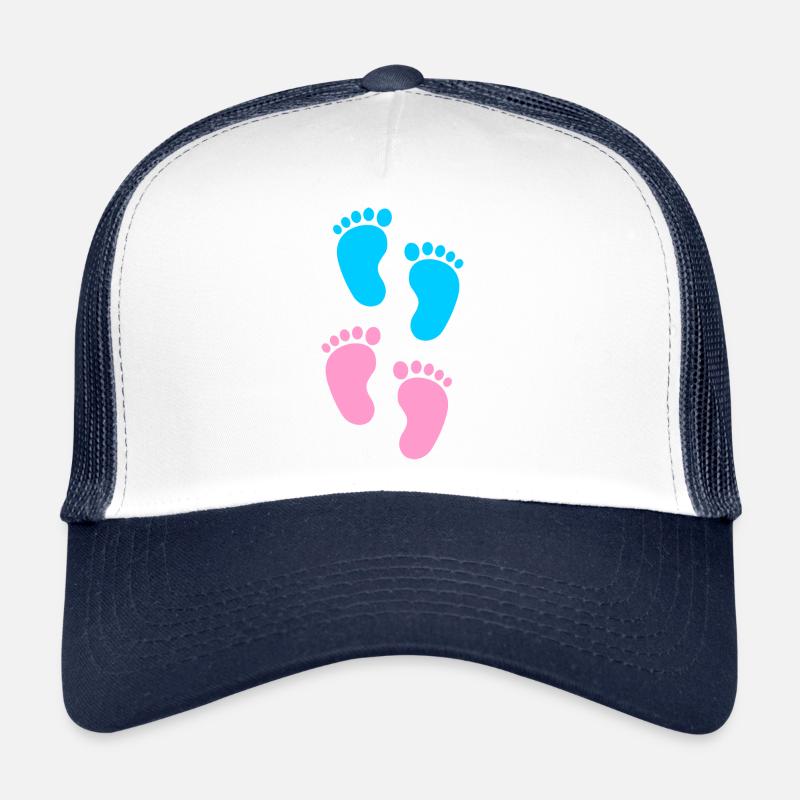 Empreintes de bébé bleues et roses Casquette trucker 