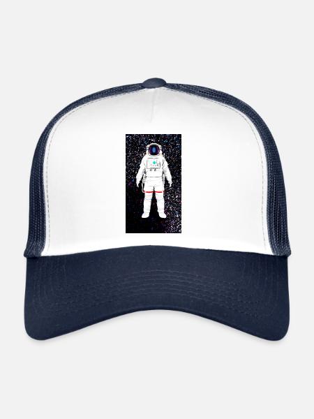 Image spatiale d’astronaute flottant - Casquette trucker  - blanc/marine - Devant