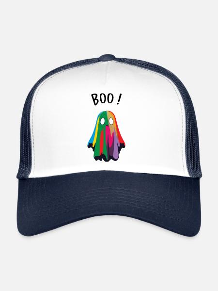 Cute Ghost / Halloween - Trucker Cap - white/navy - Front