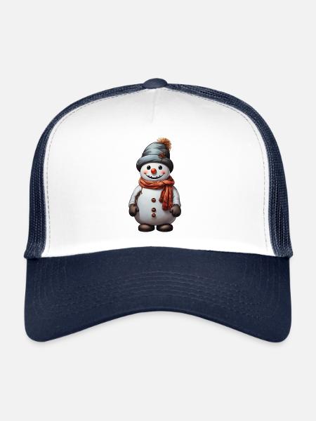 Bonhomme de neige - Casquette trucker  - blanc/marine - Devant