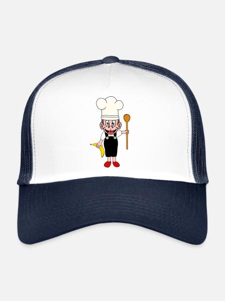 Monkey Bananas Chef de cuisine Chefs Cook Monkey - Casquette trucker  - blanc/marine - Devant
