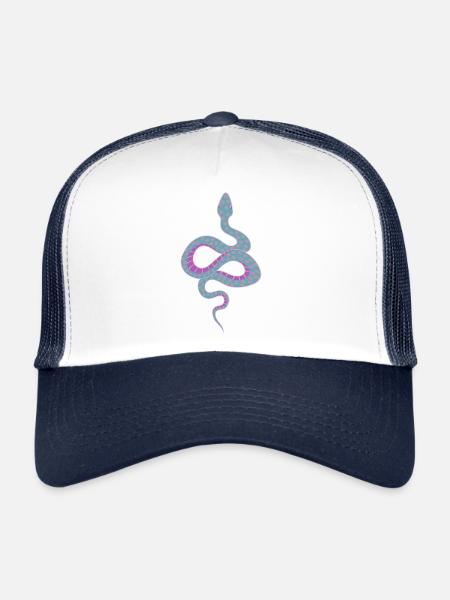 Snake - Trucker Cap - white/navy - Front