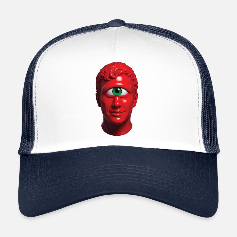 CYCLOP MAN - nice people - Trucker Cap - white/navy