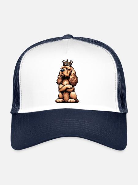Cocker Spaniel Cocker Chien Cocker Propriétaire de cocker Spaniel - Casquette trucker  - blanc/marine - Devant